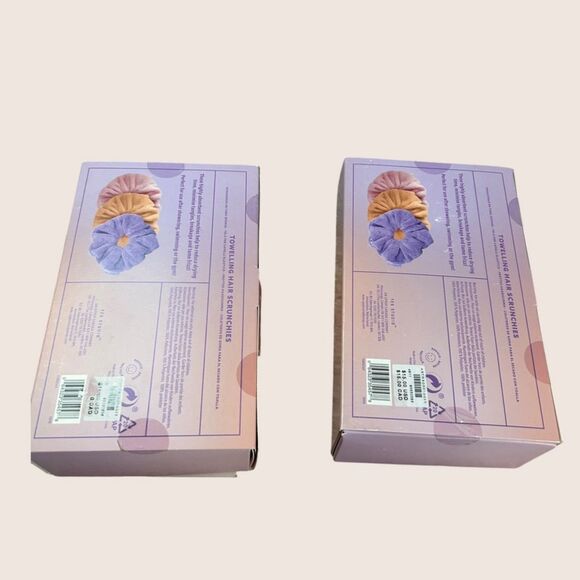 🧖‍♀️ ANTHRO YES STUDIO WHAT BAD HAIR DAY TERRY CLOTH TOWELING SCRUNCHIES x3 NWT - Picture 4 of 5